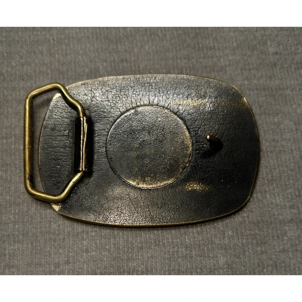 Vtg 1983 SHARP BROS. SEED CO. Belt Buckle Brass‎ HEALY, KANSAS 25th Anniversary